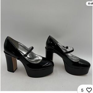 Mix No 6 size 9 black platform patent leather heels